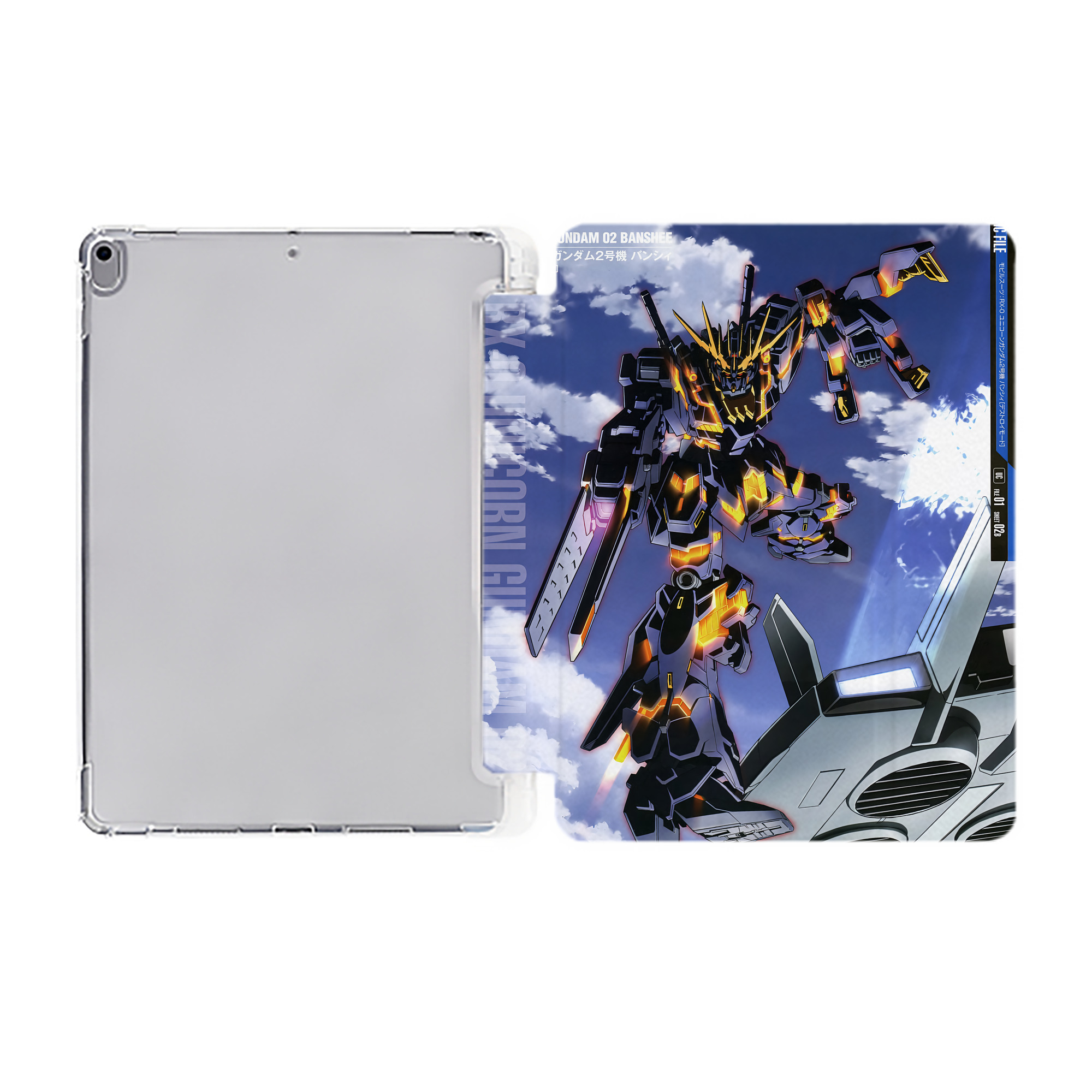 （画像用） 機動戦士ガンダム Mobile Suit Gundam IPad ケース ペン収納付き 三つ折りスタンド PUレザー×シリコン 対応機種9.5/10.5/10.9インチ